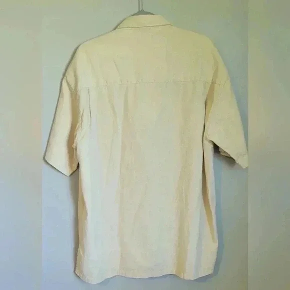 GANT Linen Blend Classic Button Down Mens Shirt With Pocket MENS Size Large - Picture 4 of 7